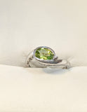 Sterling Silver Peridot Scrollwork Ring