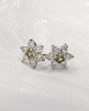 Sterling Silver Peridot Star Earrings