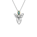 Silver and 10k Yellow Gold Guardian Angel Necklace – Large