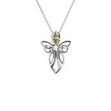 Silver and 10k Yellow Gold Guardian Angel Necklace – Large