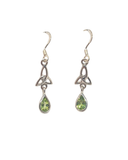 Sterling Silver Celtic Trinity Knot Earrings with Peridot