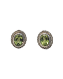 Sterling Silver Oval Peridot Earrings