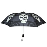Skull Collapsible Umbrella by James Johnson, Tlingit Ch’áak’ Dakl’aweidi