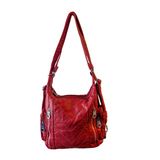 Red 3-in-1 Convertible Backpack Purse - Vegan Leather