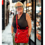 Red 3-in-1 Convertible Backpack Purse - Vegan Leather