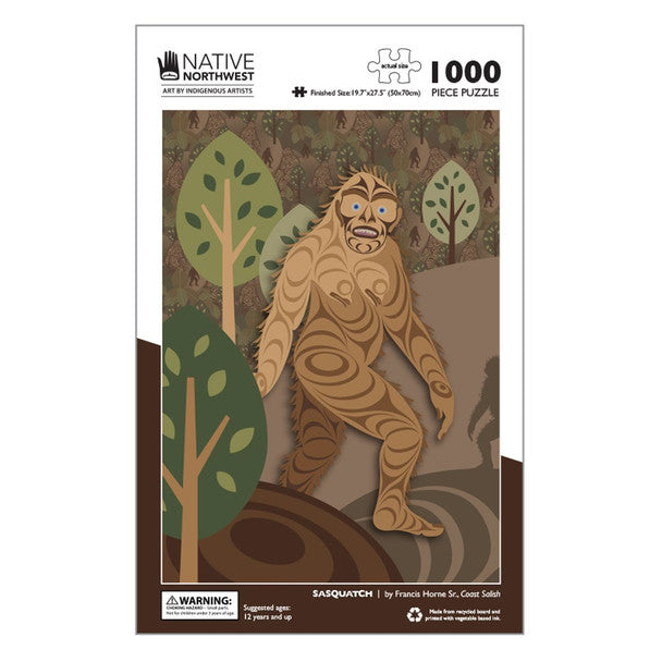 Sasquatch Jigsaw Puzzle by Francis Horne Sr., Coast Salish