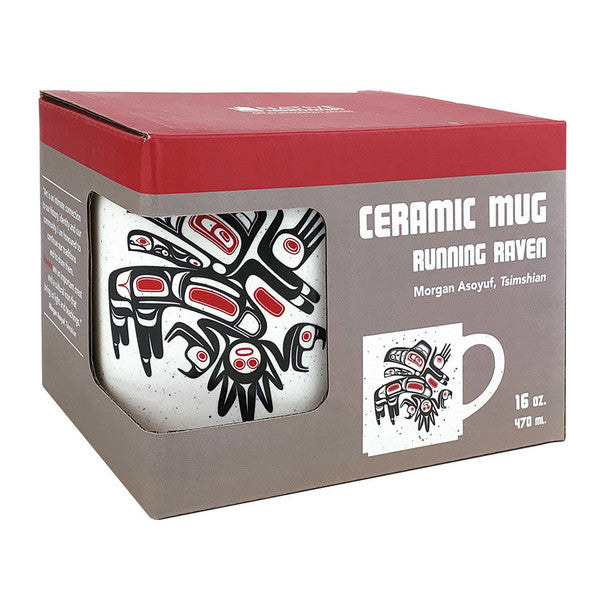 Running Raven Ceramic Mug by Morgan Asoyuf, Ts’msyen, Tsimshian