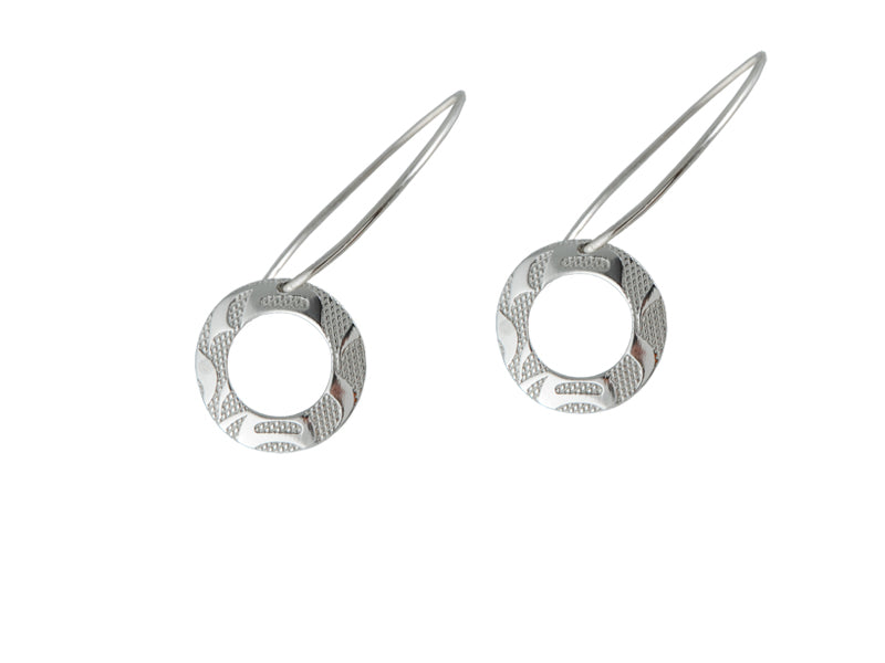 Silver Pewter Equilibrium Indigenous Earrings Grande by Corrine Hunt