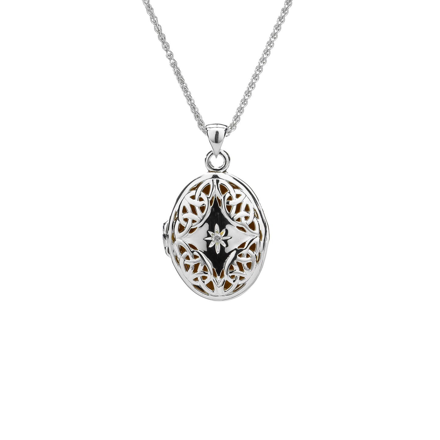 KEITH JACK TRINITY DIAMOND CELTIC LOCKET