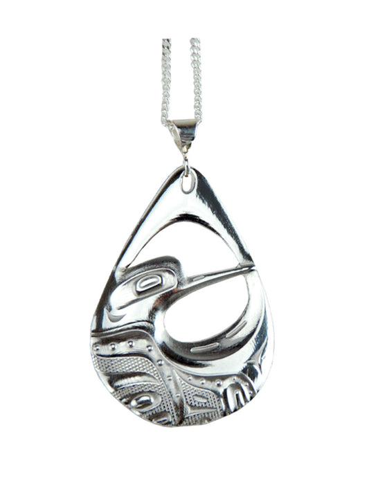 Silver Pewter Hummingbird Indigenous Pendant by Corrine Hunt