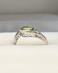 Sterling Silver Peridot Scrollwork Ring