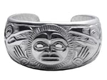 Raven Silver Pewter Indigenous Bracelet by Bill Helin