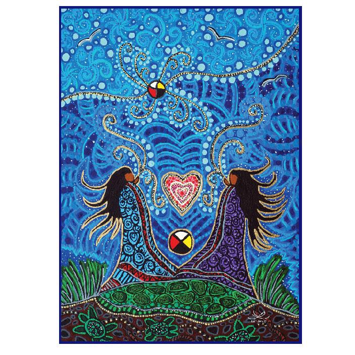 Breath of Life Microfibre Tea Towel by Leah Dorion, Métis