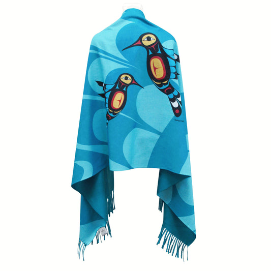 Hummingbird Eco-Shawl by Francis Dick, Kwakwaka’wakw