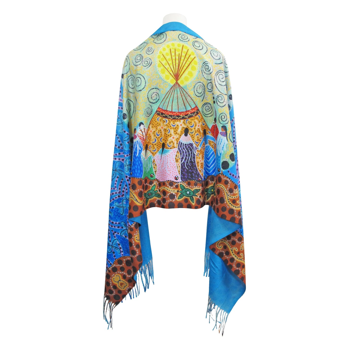 Dancing Women Eco-Shawl by Leah Dorion, Métis