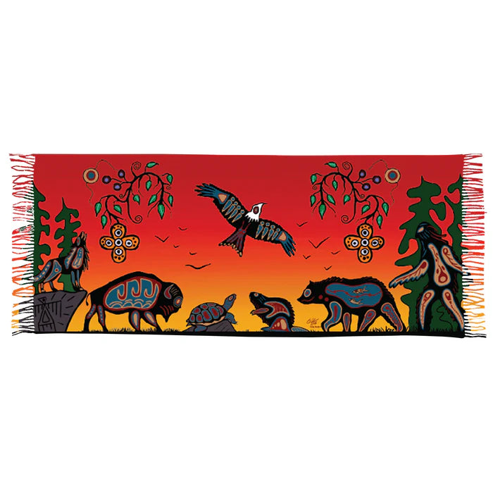 Seven Grandfather Teachings Eco Shawl by Cody Houle, Anishinaabe