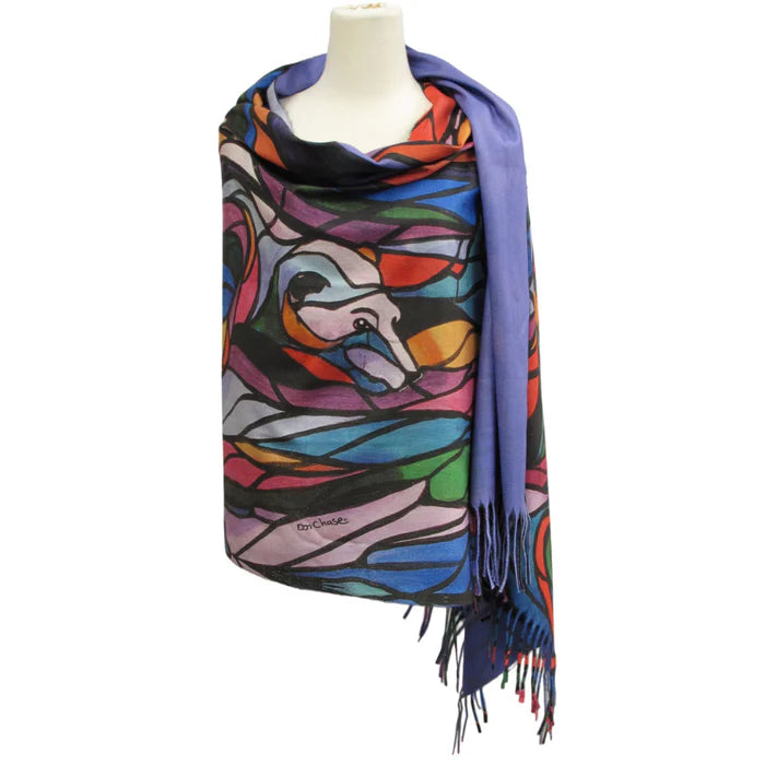 Salmon Hunter Eco-Shawl by Don Chase, Ojibway