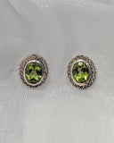 Sterling Silver Oval Peridot Earrings