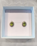 Sterling Silver Oval Peridot Earrings