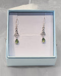 Sterling Silver Celtic Trinity Knot Earrings with Peridot