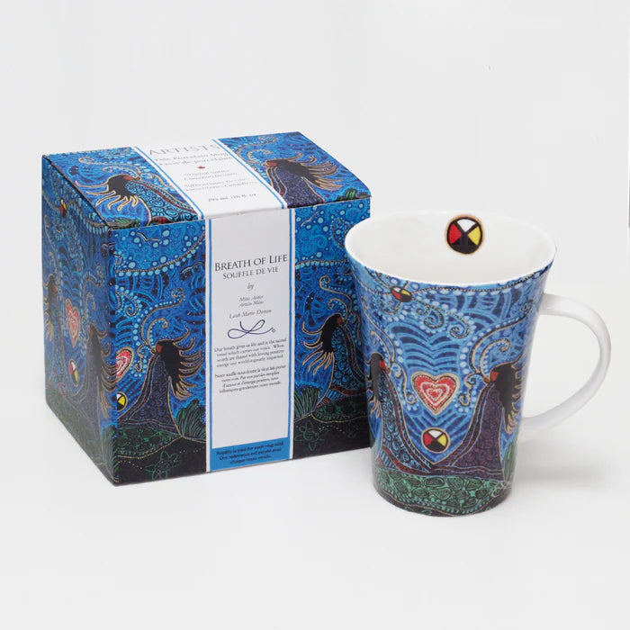 Breath of Life Porcelain Mug by Leah Dorion, Métis