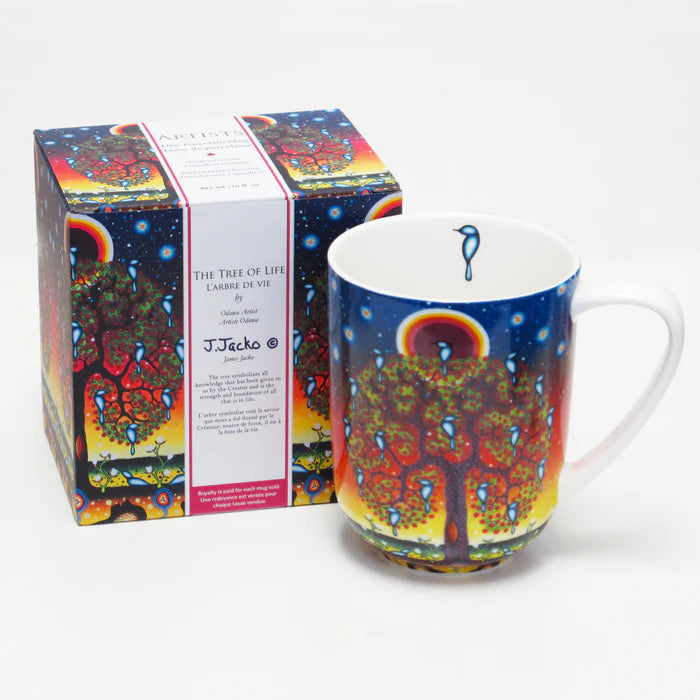 Tree of Life Porcelain Mug by James Jacko, Odawa-Pottawatomi