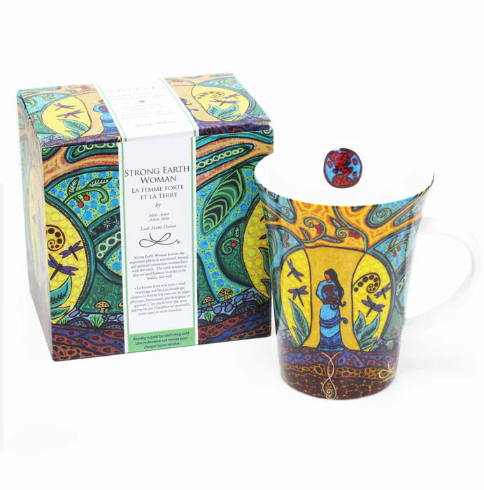 Strong Earth Woman Porcelain Mug by Leah Dorion, Métis