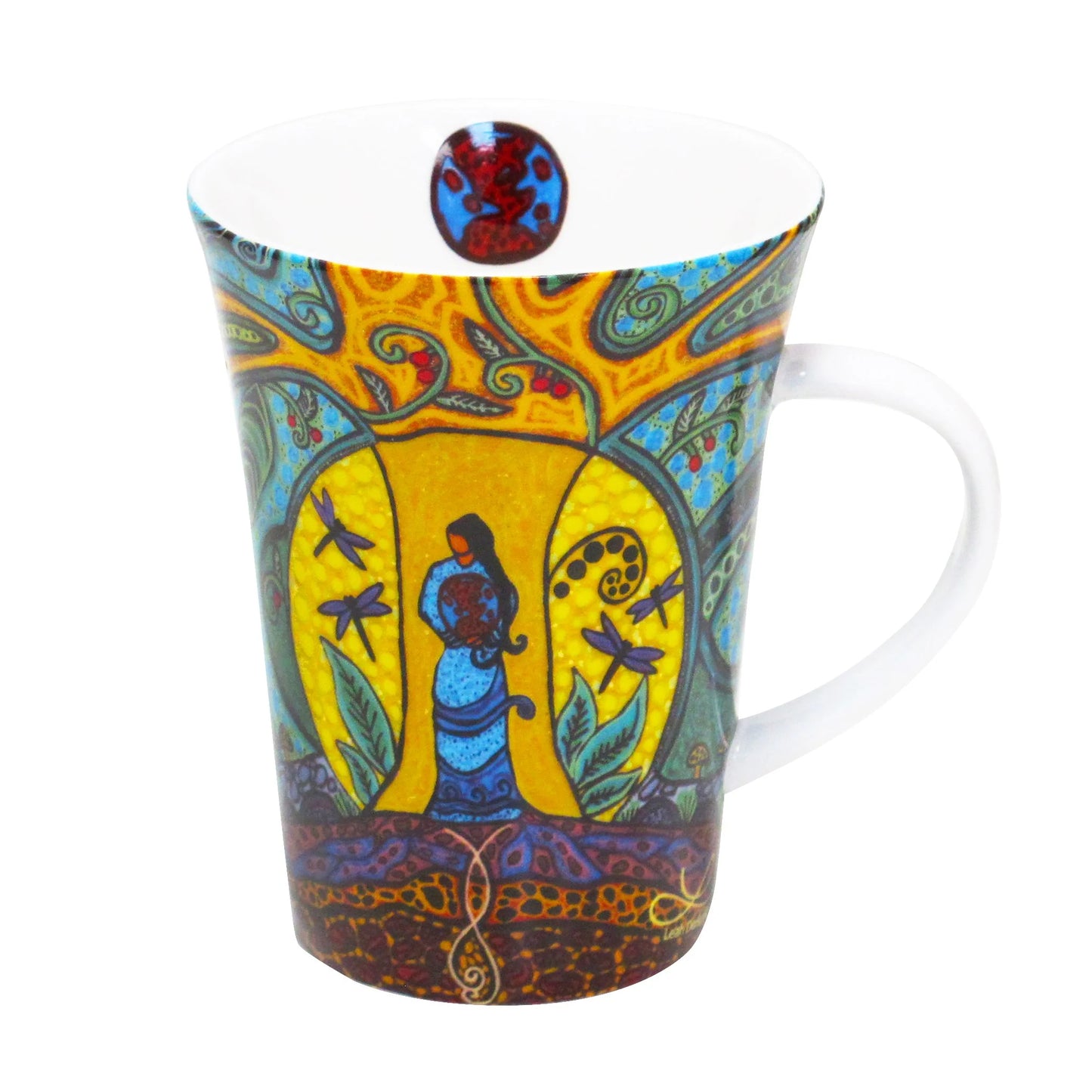 Strong Earth Woman Porcelain Mug by Leah Dorion, Métis