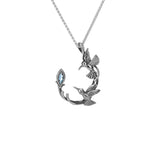 Double Hummingbird Celtic Sterling Silver Necklace