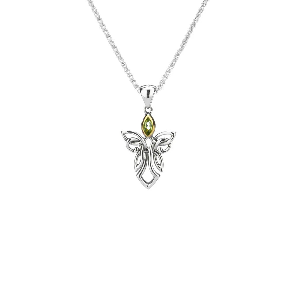Silver and 10k Yellow Gold Guardian Angel Necklace – Small