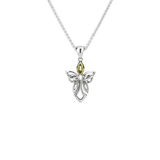 Silver and 10k Yellow Gold Guardian Angel Necklace – Small