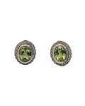 Sterling Silver Oval Peridot Earrings