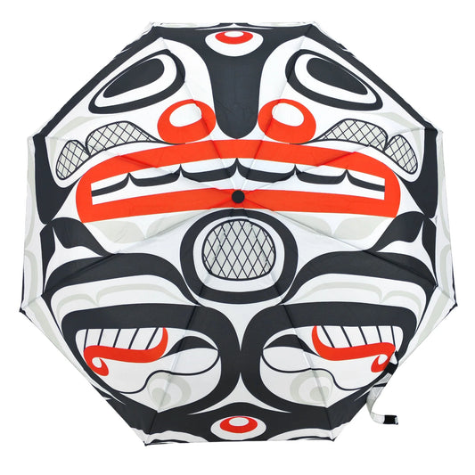 Killer Whale Crosshatch Collapsible Umbrella by Curtis Wilson,  Kwakwaka’wakw