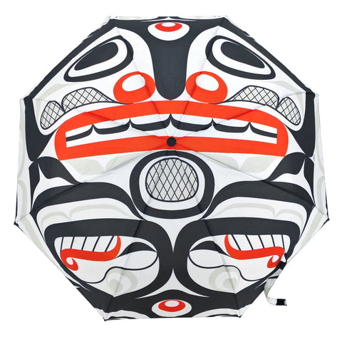 Killer Whale Crosshatch Collapsible Umbrella by Curtis Wilson,  Kwakwaka’wakw