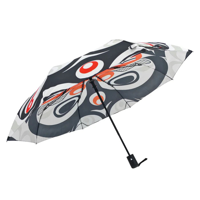 Killer Whale Crosshatch Collapsible Umbrella by Curtis Wilson,  Kwakwaka’wakw