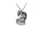 Silver Pewter Raven Clamshell Indigenous Pendant by Bill Helin