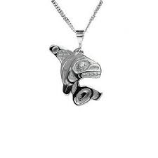 Silver Pewter Orca Indigenous Pendant by Bill Helin