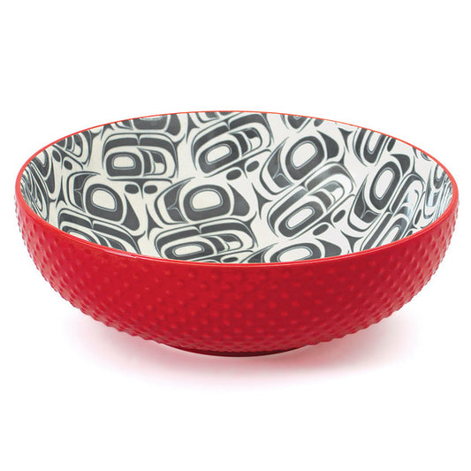 Transforming Eagle Porcelain Art Serving Bowl (Large) by Ryan Cranmer, Namgis