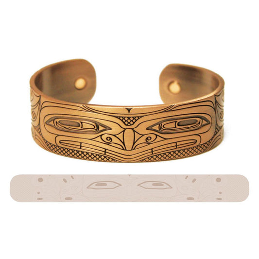 Grizzly Bear Copper Plated Bracelet by Andrew Williams, Haida