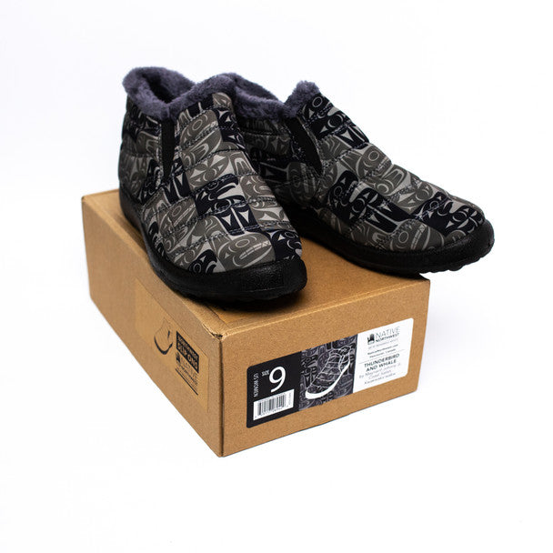 Thunderbird and Whale Northwest Slip On Shoes by Maynard Johnny, Jr, Coast Salish, Kwakwaka'wakw