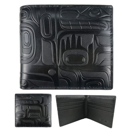Tradition Leather Embossed Wallet by Ryan Cranmer, Namgis