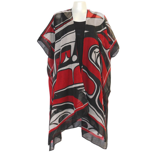 Sustaining Our Future Sheer Fashion Wrap by Kwiaahwah Jones, Haida