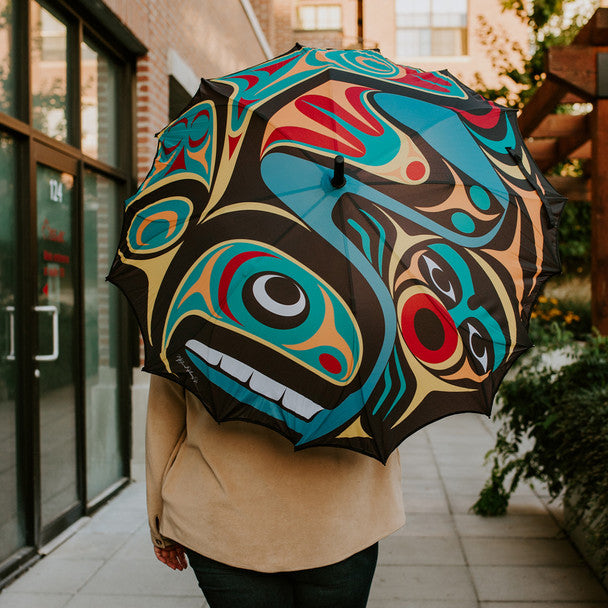 Whale Pacific Umbrella by Maynard Johnny, Jr, Coast Salish, Kwakwaka'wakw