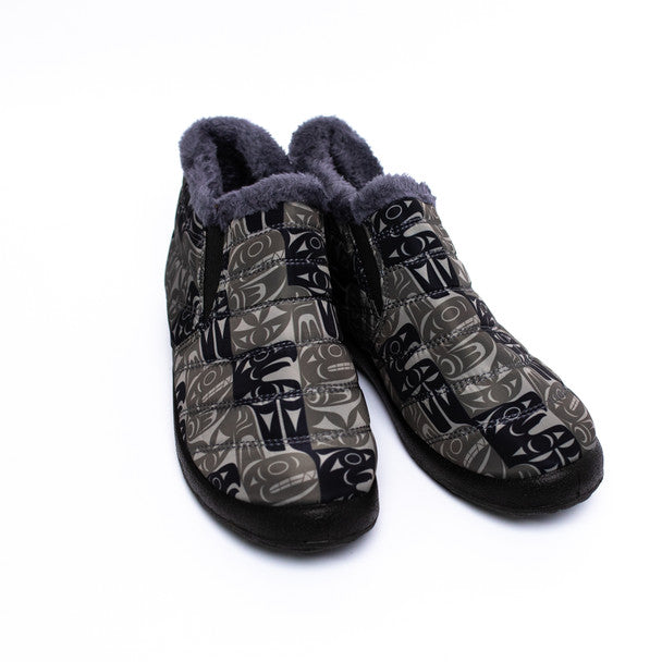Thunderbird and Whale Northwest Slip On Shoes by Maynard Johnny, Jr, Coast Salish, Kwakwaka'wakw