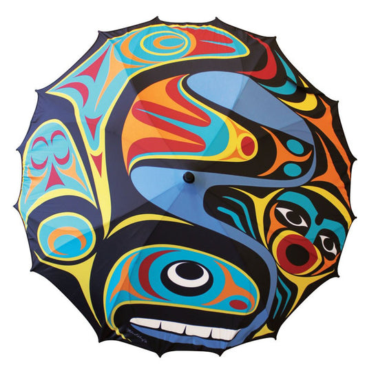 Whale Pacific Umbrella by Maynard Johnny, Jr, Coast Salish, Kwakwaka'wakw
