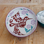 Hummingbird Porcelain Art Serving Bowl (Large) by Francis Dick, Kwakwaka'wakw