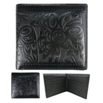 Salish Eagle Leather Embossed Wallet by Joe Wilson-Sxwaset, Coast Salish
