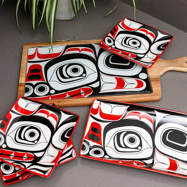 Matriarch Bear Appetizer Plates by Morgan Asoyuf, Tsimshian, Ts’msyen