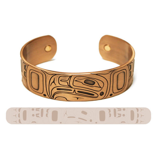 Eagle Copper Plated Bracelet by Gordon White, Haida