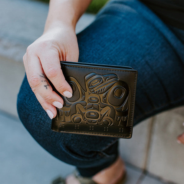 Raven Box Leather Embossed Wallet by Allan Weir, Haida